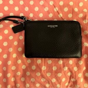 Coach Black Leather Wristlet